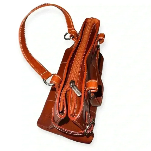 Green by Tony Perotti Italian women’s Leather Handbag – Classic Brown Tote Purse - Picture 5 of 9